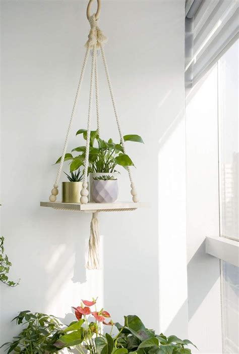 Hanging Plant Shelf Indoor Boho Home Decor Hanging Plants Indoor