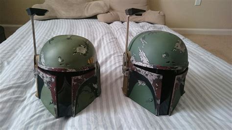 Comparison Of The Sideshow Boba Fett Helmet With The Master Replicas