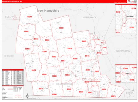 Hillsborough County Nh Zip Code Maps Red Line