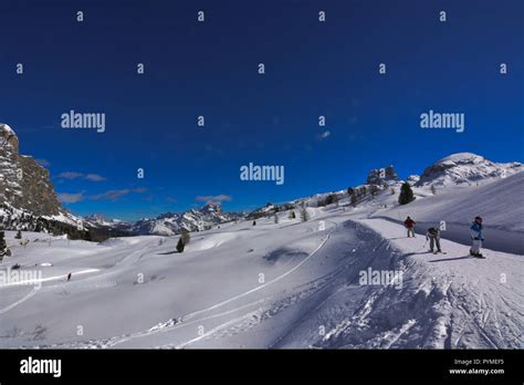 The Stupendous Passo Falzarego On The Dolomites A Beautiful Winter Day