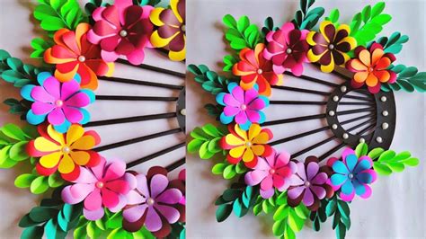 Paper Flower Wall Hanging Easy Wall Decoration Ideas Paper Craft