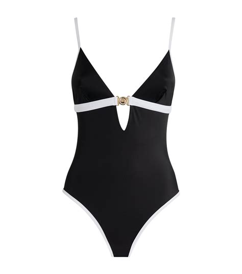 Balmain Black Contrast Trim Swimsuit Harrods Uk