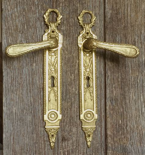 A Pair Of Exquisitely Crafted Gilt Bronze Door Handles In Etsy Door