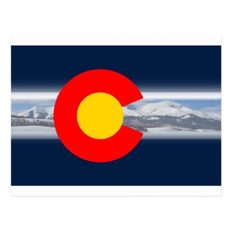 Colorado Flag With Mountains Postcard