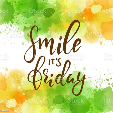 Smile Its Friday Modern Calligraphy Stock Illustration - Download Image Now - iStock