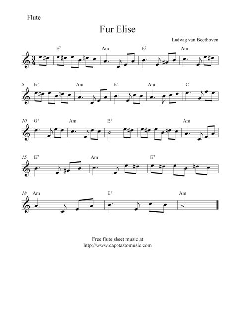 Für Elise Beethoven Flute Sheet Music Free Flute Sheet Music