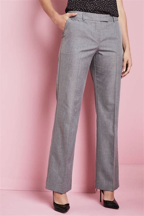 Womens Alderley Straight Leg Trousers Grey Sharkskin