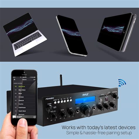 Wireless Bluetooth Power Amplifier System W Dual Channel Sound