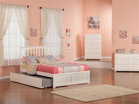 Mission Platform Bed With Flat Panel Footboard White