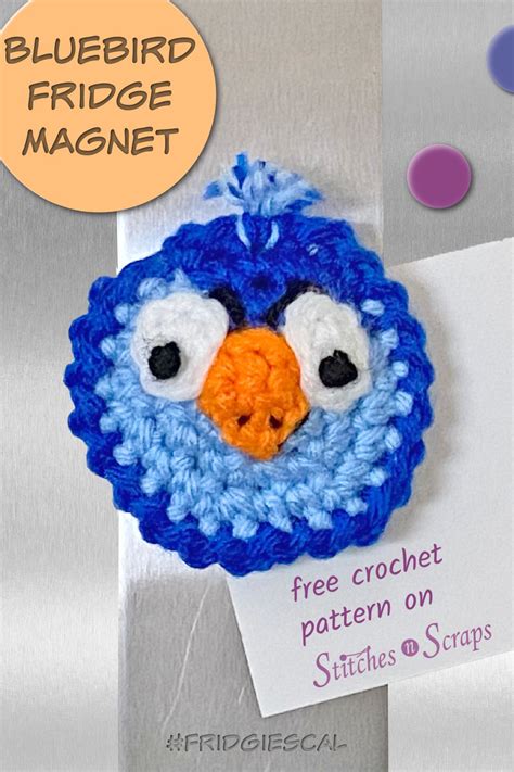 Bluebird Fridge Magnet In 2021 Crochet Patterns Free Beginner