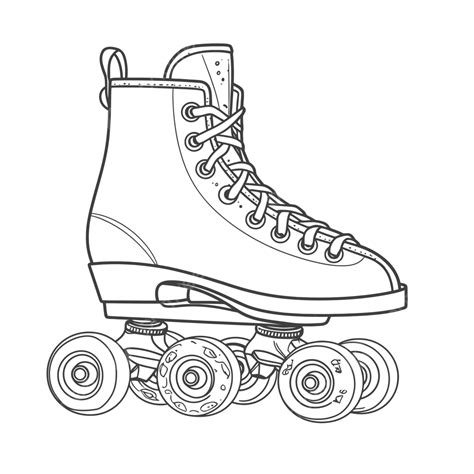 Coloring Page Of A Roller Skate Outline Sketch Drawing Vector Roller