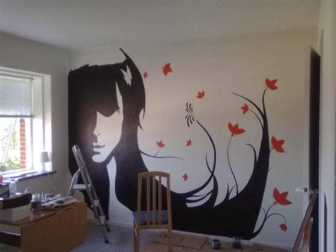 Statement wall bedroom wall designs wall decor bedroom wall design. Wall Decal Quotes: Silhouette Paintings Transform Wallls ...