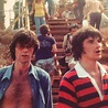Robbie Robertson and Rick Danko coming off the stage after their set at ...