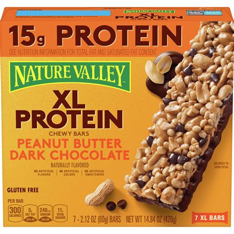 Nature Valley 15g XL Protein Chewy Granola Bars Peanut Butter Dark