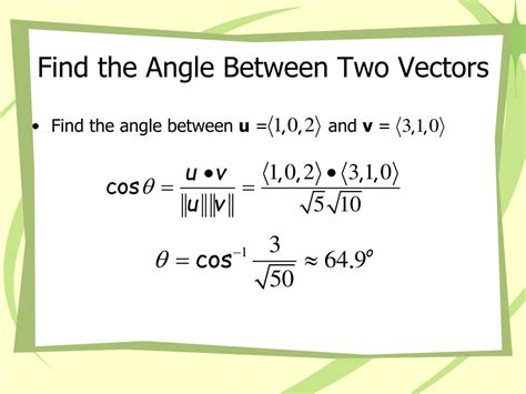 Angle Between Vectors Photos