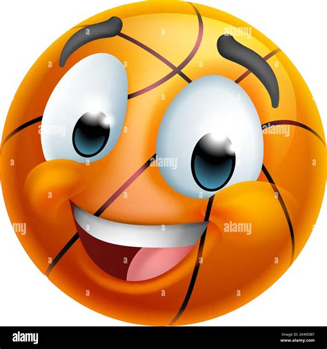 Basketball Ball Emoticon Face Emoji Cartoon Icon Stock Vector Image