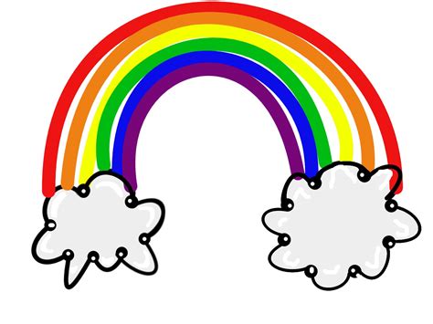 Black And White Rainbow Outline Free Clipart Images Clipartix
