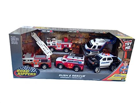 Buy Road Rippers Rush And Rescue Emergency Vehicle Set Ladder Track