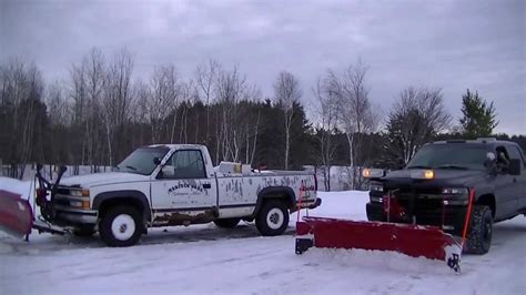 Snow Plowing Darth Dually Pushing Snow Western Pro Plow With Custom