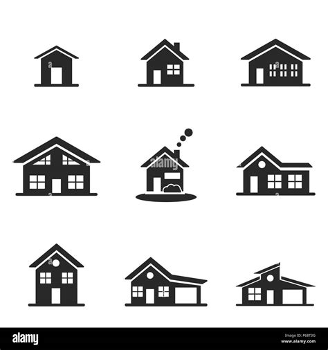 House Icon Set Line Style Icon Design Ui Illustration Of House Icons