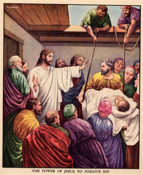 Jesus Heals Man Lowered Through Roof Jesus Heals The Sick Man Images