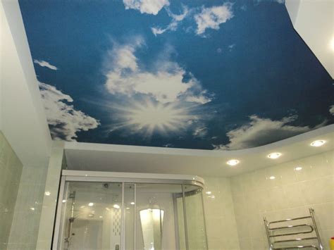 Натяжной потолок небо, облако — Установка рольставни (роллетов) в Сочи
