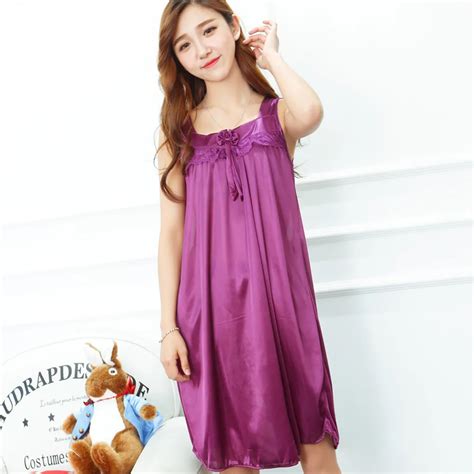 Fdfklak Lingerie Sexy 2021 Summer New Sleeveless Long Silk Nightgowns Woman Sleepwear Plus Size