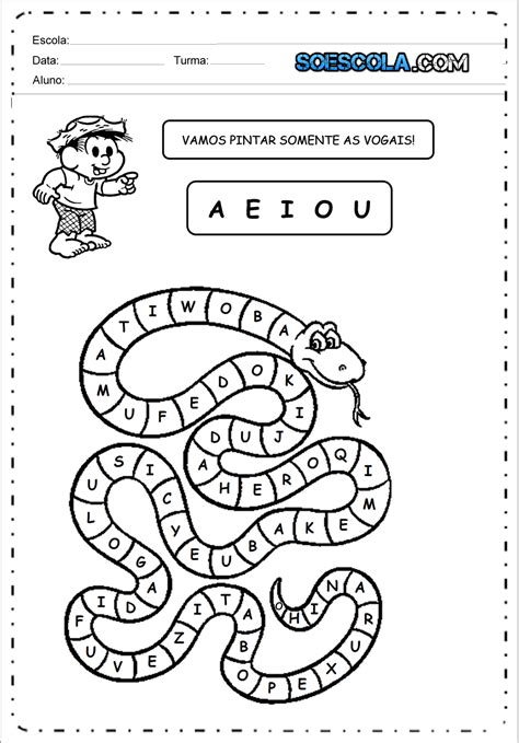 Atividades De Portugues Ano Para Imprimir Vogais E Consoantes S