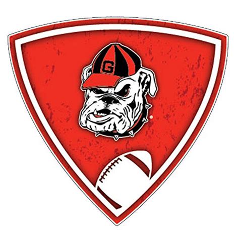 Georgia Bulldogs Retro Shield Wfootball Mini Decal Red Trenz Shirt