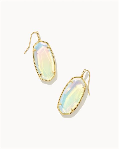 Faceted Elle Gold Drop Earrings In Iridescent Opalite Kendra Scott