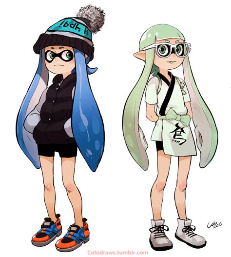 2girls Arms Behind Back Beanie Bespectacled Bike Shorts Blue Hair Colo