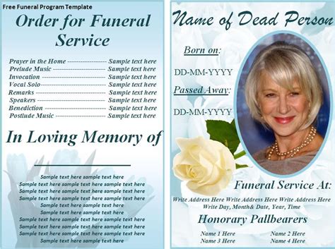 funeral program templates