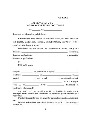 Act Aditional Contract De Munca Actul Adi Ional De Modificare A Contractului Individual De Munc