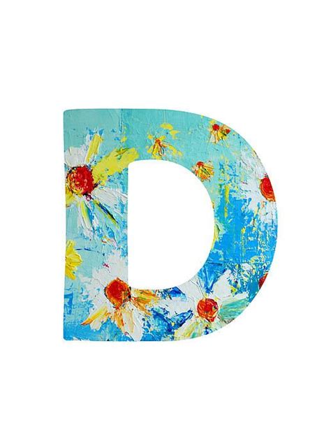 7 letter words from d. Letter D floral print. #letterd #wordart | Alphabet art ...