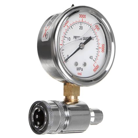Axial Hydraulic Pressure Gauge Test 40mpa 6000psi Stainless Steel Indi