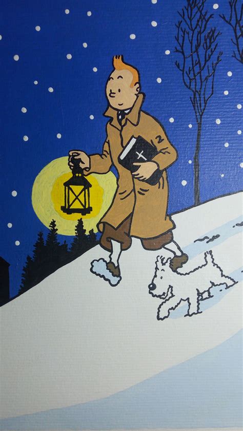 Tintin Snowy Painting Tintin Drawing Tintin And Milou Etsy Australia