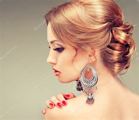 Woman With Earrings Stock Photo EdwardDerule 28960031