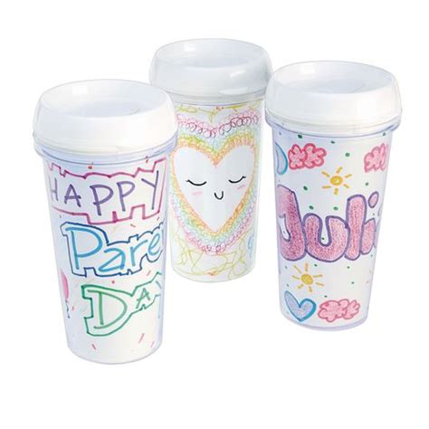 Many coffee shops offer a discount when you use a decorate the cut out as you desire. Decorate Your Own Travel Mugs, Set of 12