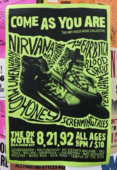 90s Gig Sheet Featuring The Kings Of Grunge Punk Poster Music