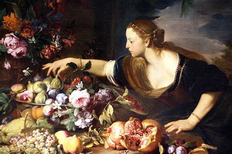 Woman Grasping Fruits Painting By Abraham Brueghel