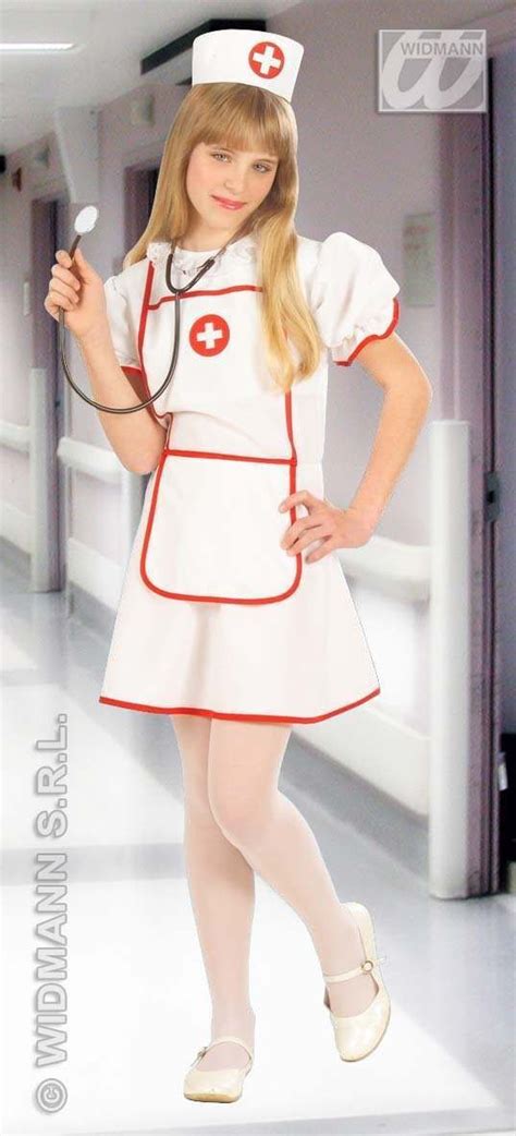 Heavy Fabric Fiberoptic Nurse Fancy Dress Costume Girls Doctorsnurses