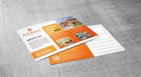 State of michigan, and coconut postcards from tropical islands. Premium Creative Real Estate Postcard Design Template 001557 - Template Catalog