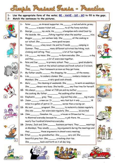 But one must practice its usage in sentences to master the concept. PRESENT SIMPLE TENSE - PRACTICE - English ESL Worksheets ...