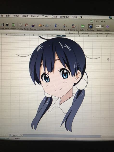 How To Draw An Anime Character Using Ms Excel Искусство