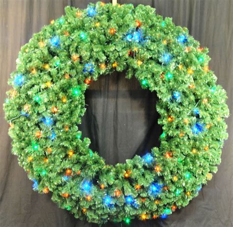 6′ Pre Lit Led Multi Sequoia Wreath Pixolith