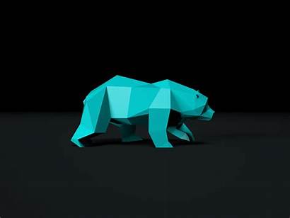 Poly Low Geometric Bear Animation Graphics Motion
