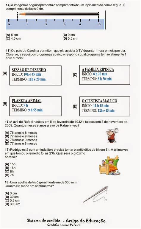 Atividade Medidas De Comprimento 4 Ano BRAINLAYS