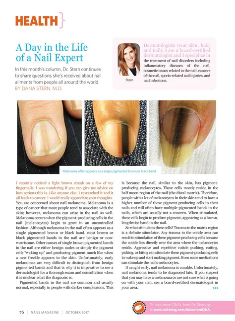 Nail Melanoma — Dr Dana Stern Dermatologist Nail Specialist