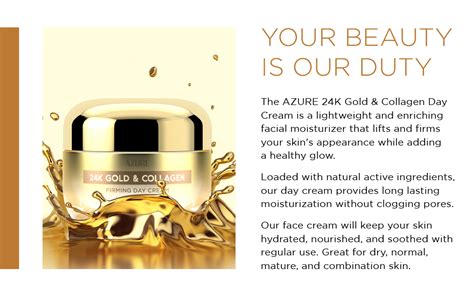 Azure 24k Gold And Collagen Firming Day Cream Moisturizing