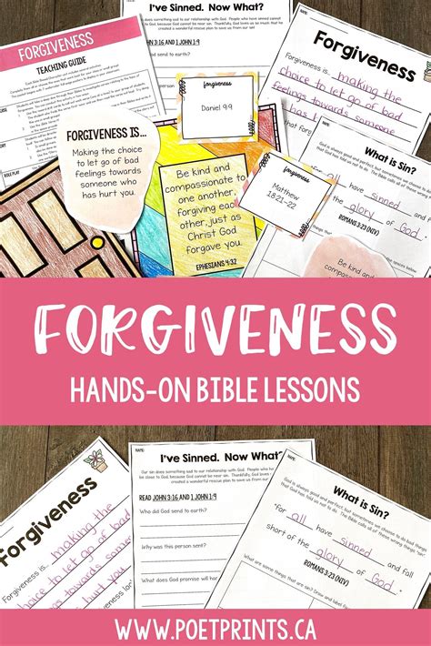 Forgiveness Bible Based Character Education Lessons Character